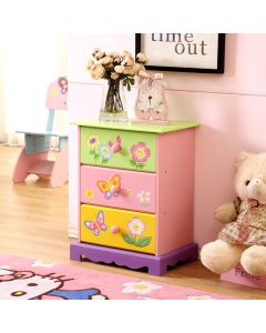 ALL 4 KIDS Olivia the Fairy Girls 3 Drawers Bedside Table