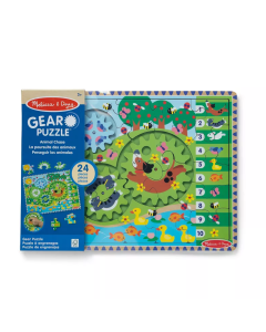 Melissa & Doug Wooden Animal Chase Gear Puzzle