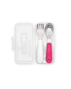 Oxo Tot On The Go Fork And Spoon Set - Pink