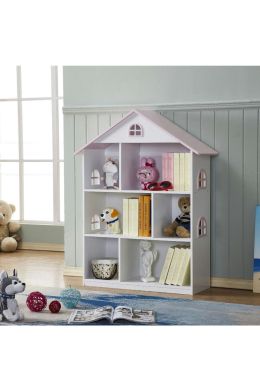 ALL 4 KIDS Veronica Girls Pink Roof Dollhouse Bookcase