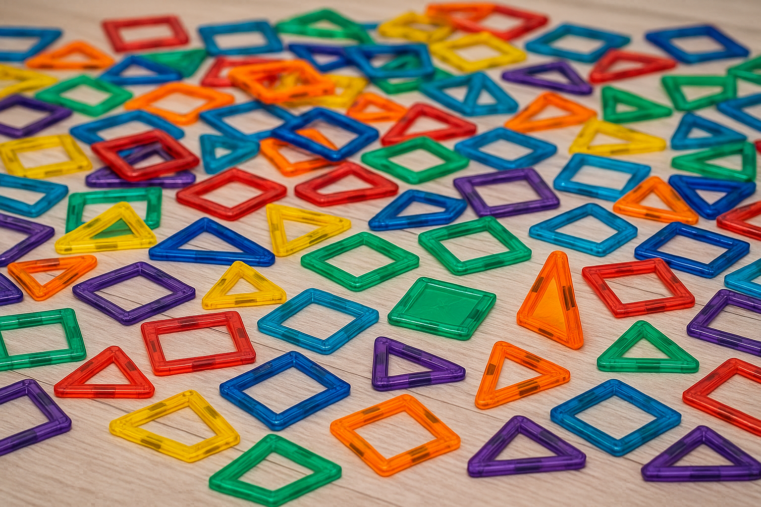 different shapes of a magnetic tile blocks